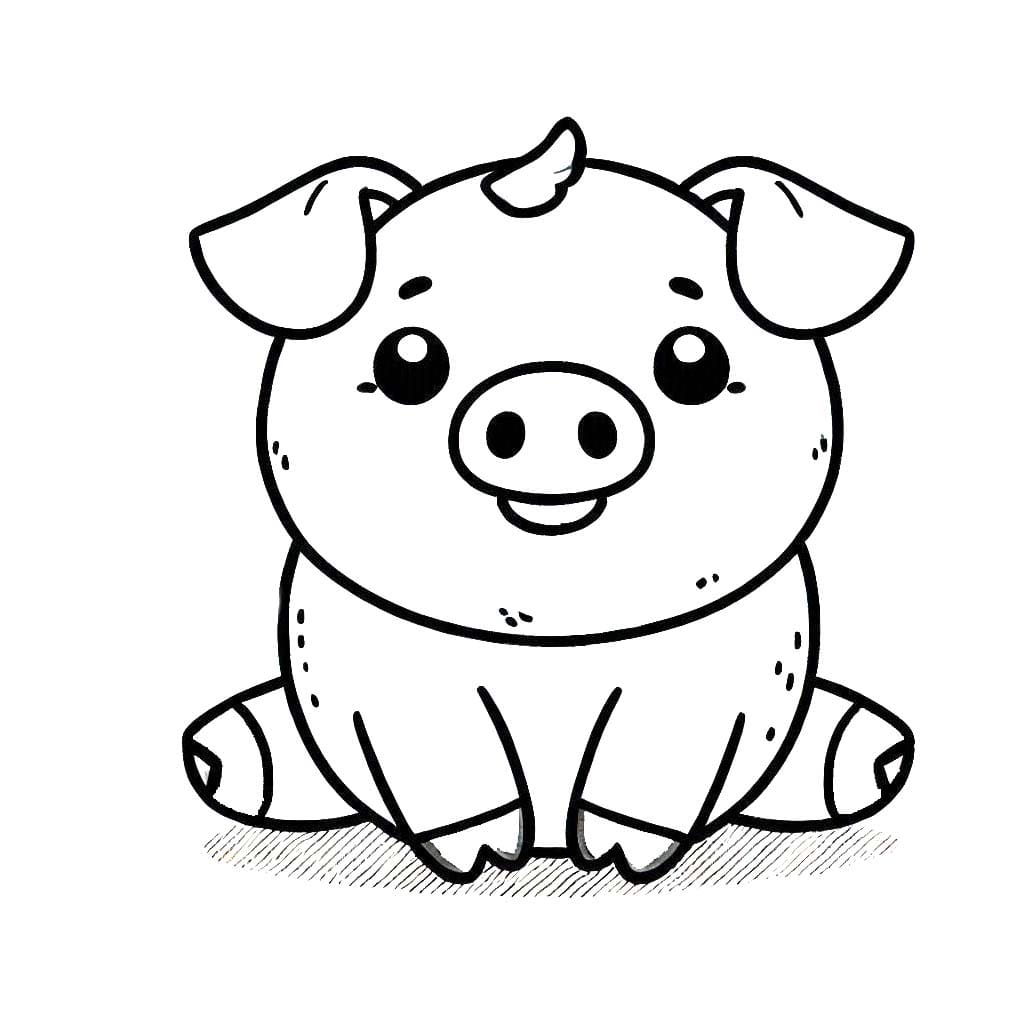 Domuz Çizimi 4 Boyama Sayfası