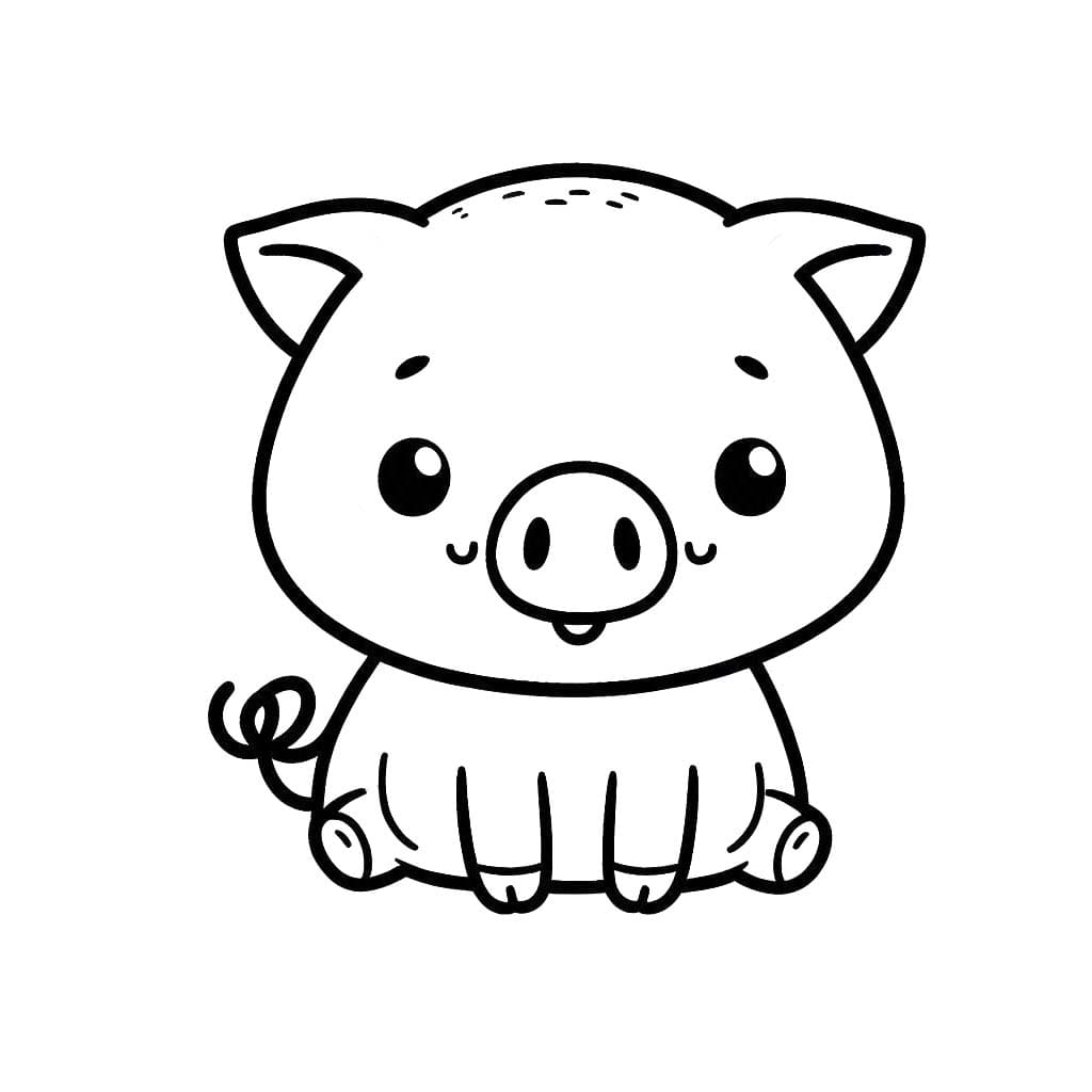 Domuz çizimi eğlencesi Boyama Sayfası