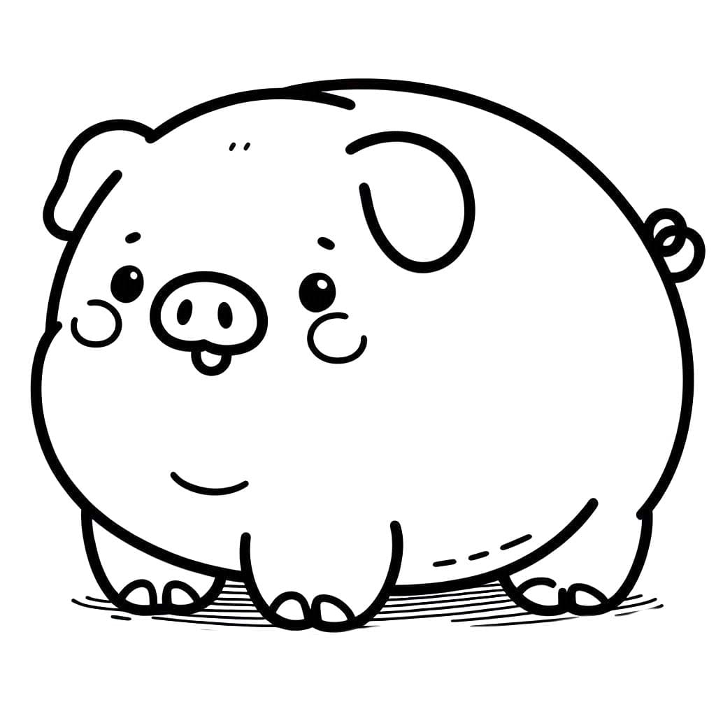 Domuz mutlu çiz Boyama Sayfası
