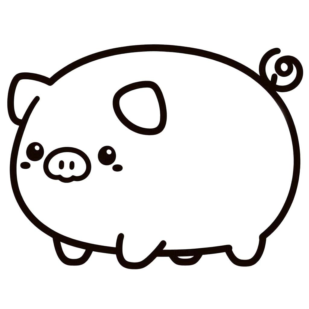 Domuz resmi çiz Boyama Sayfası