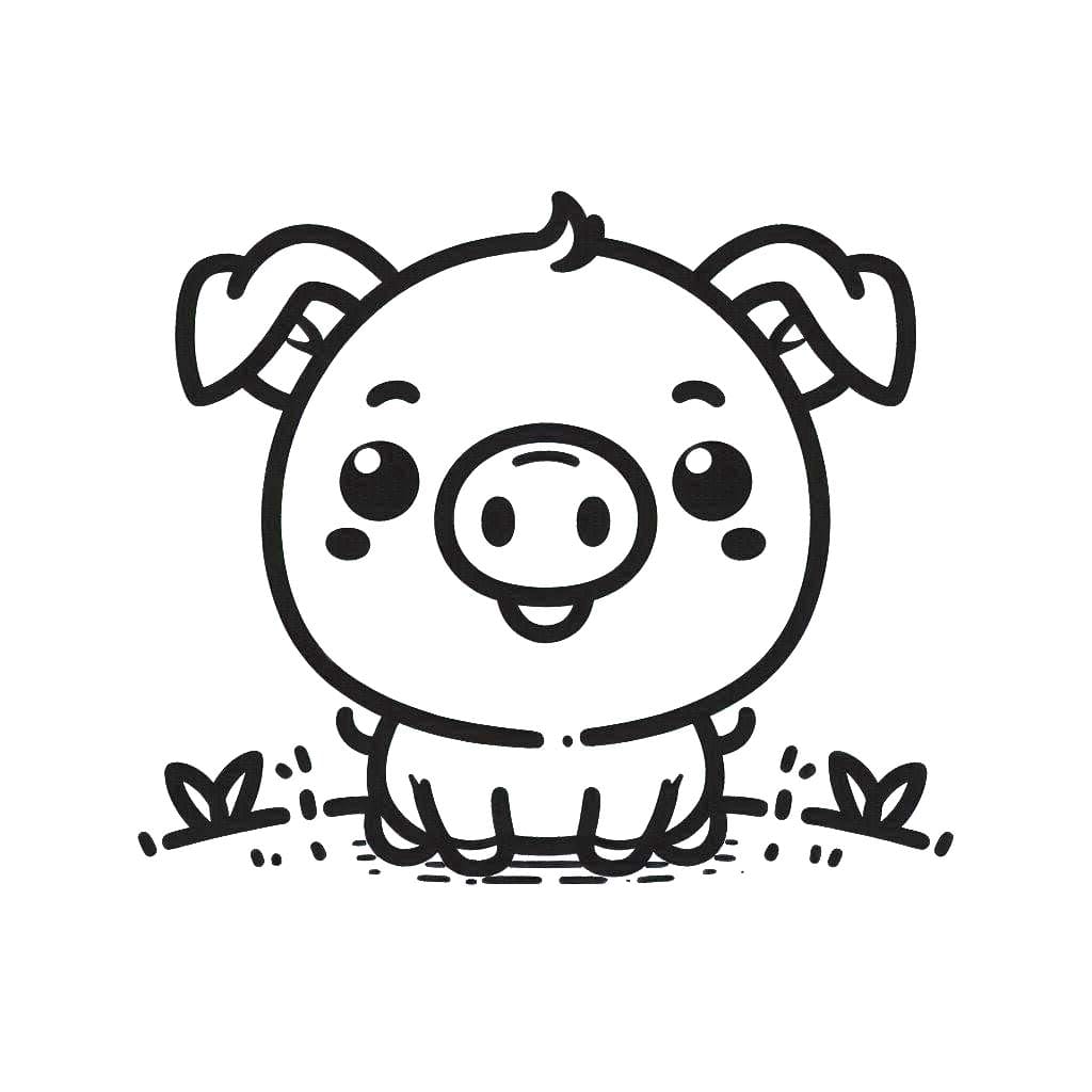 Domuz temel çizimi Boyama Sayfası