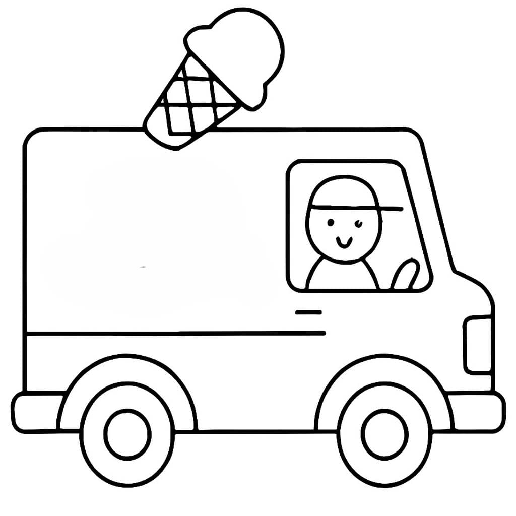 Dondurma Kamyonu Ücretsiz Boyama Sayfası