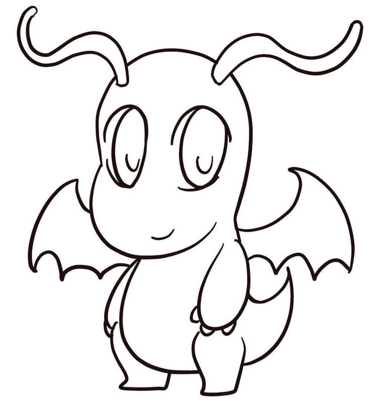 Dragonite Basit Boyama Sayfası