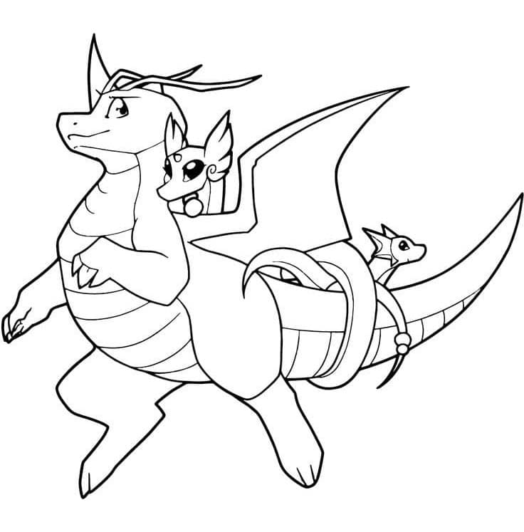 Dragonite resim Boyama Sayfası