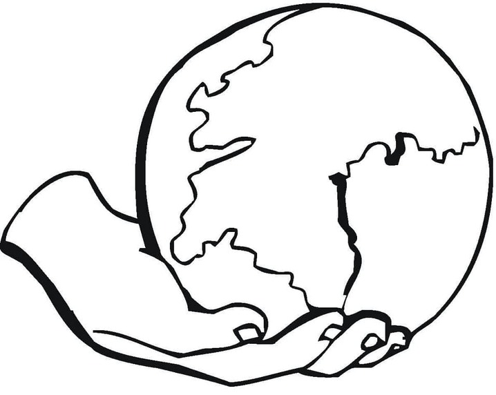 Dünyayı elinde çiz Boyama Sayfası