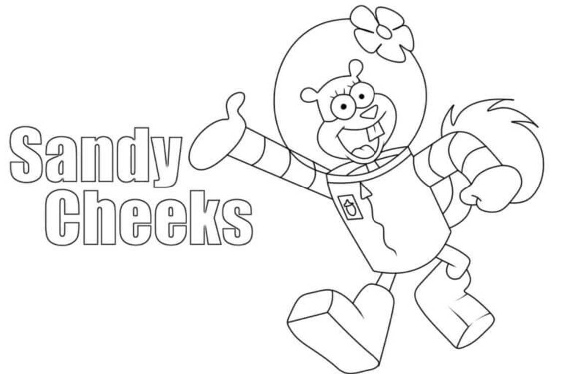 Eğlenceli Sandy Cheeks Boyama Sayfası