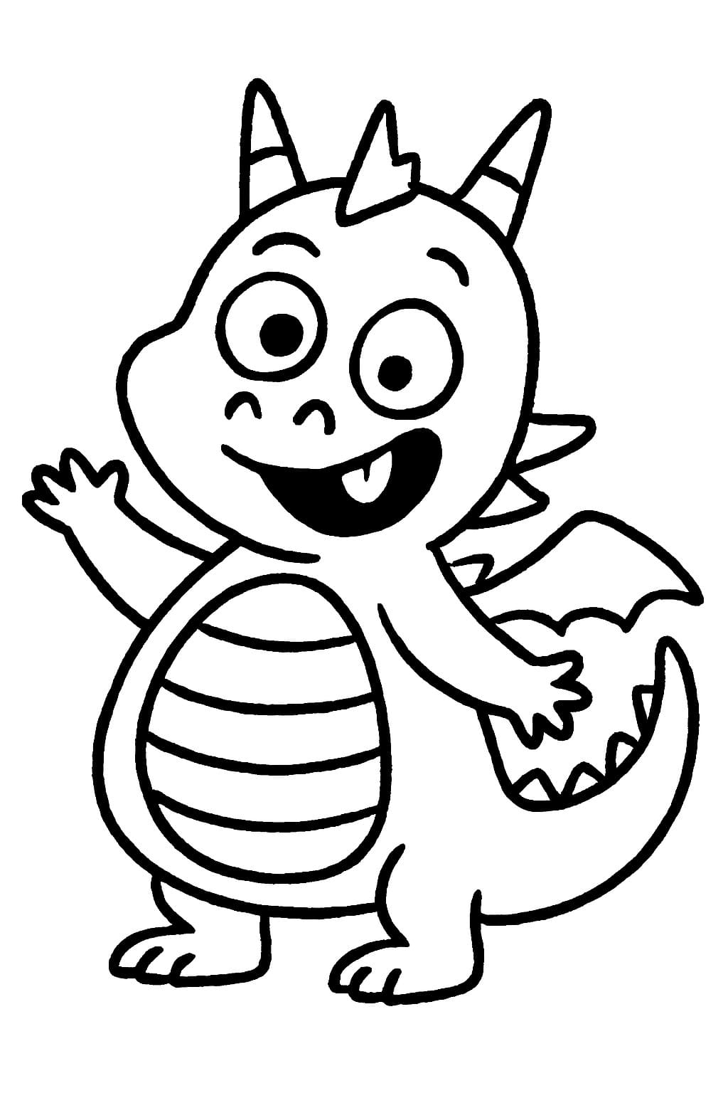 Ejderha çocuklar için ücretsiz yazdırılabilir Boyama Sayfası