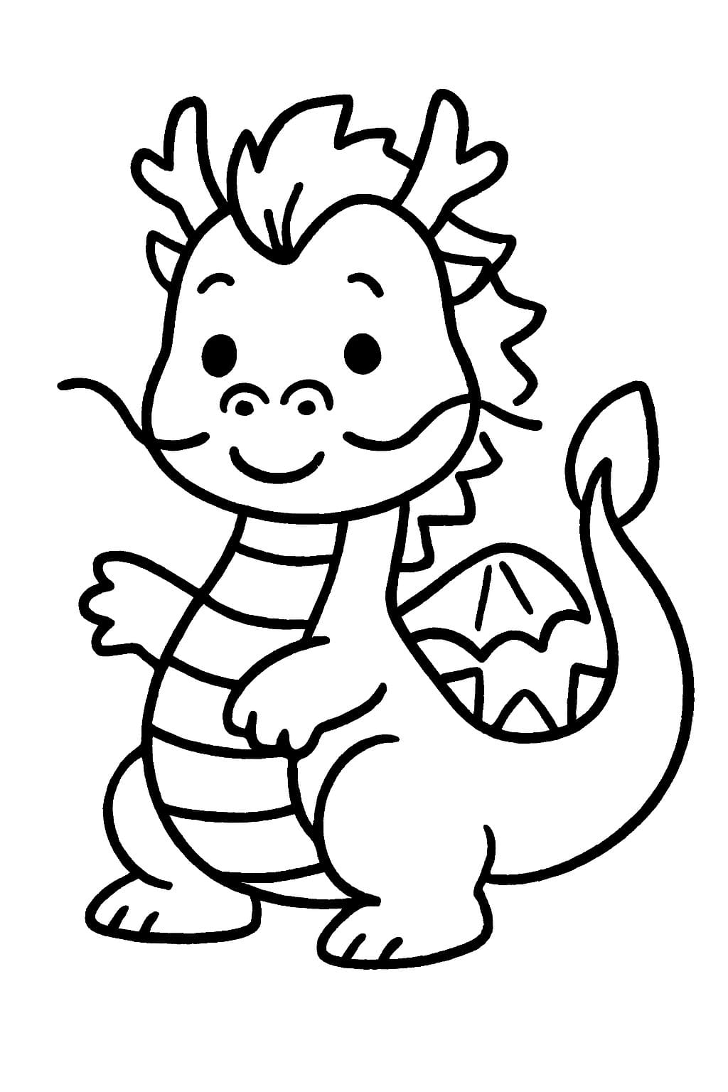 Ejderha çocuklar için ücretsiz Boyama Sayfası