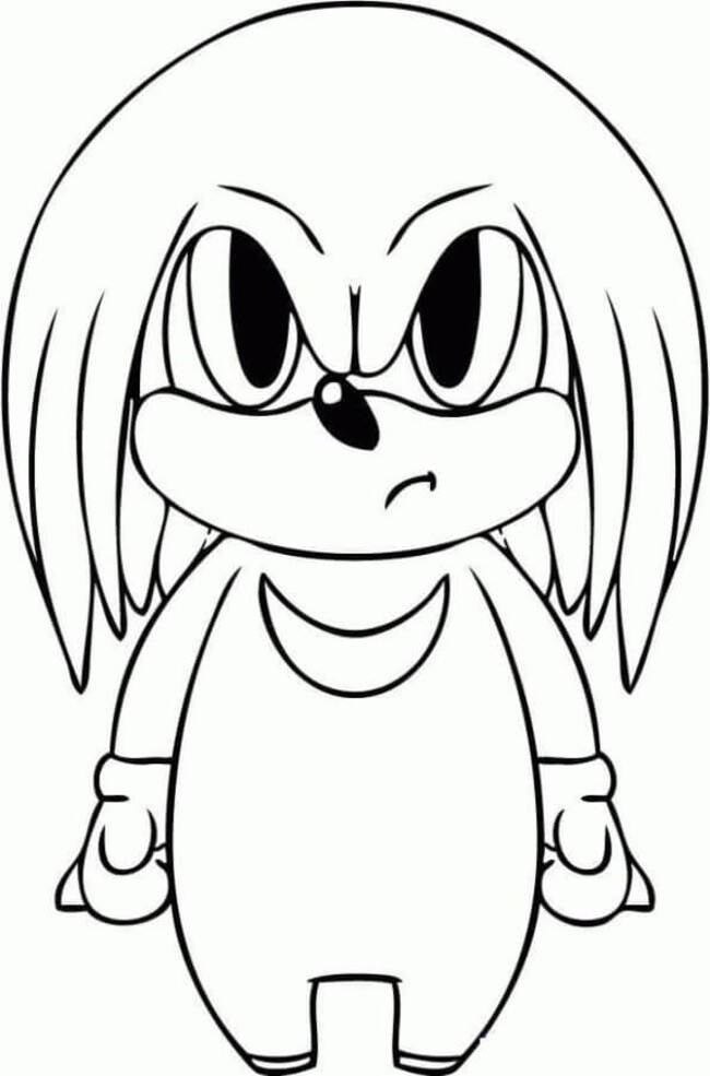 Ekidne Knuckles Mini Çiz Boyama Sayfası