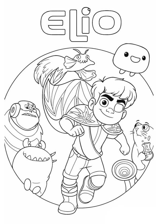 Elio ücretsiz basit Boyama Sayfası