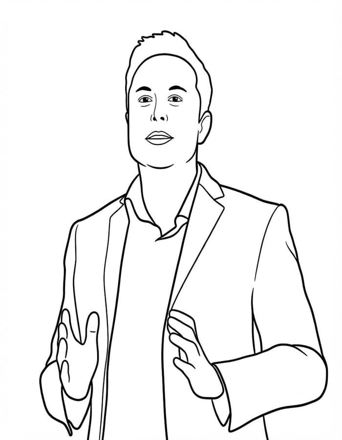 Elon Musk Basit Boyama Sayfası
