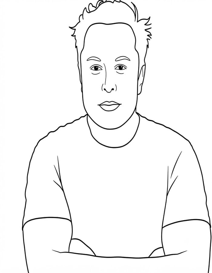 Elon Musk resim Boyama Sayfası
