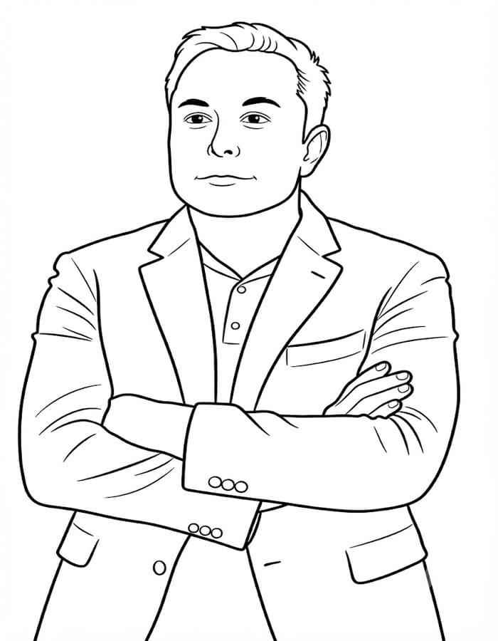 Elon Musk ücretsiz yazdırılabilir Boyama Sayfası