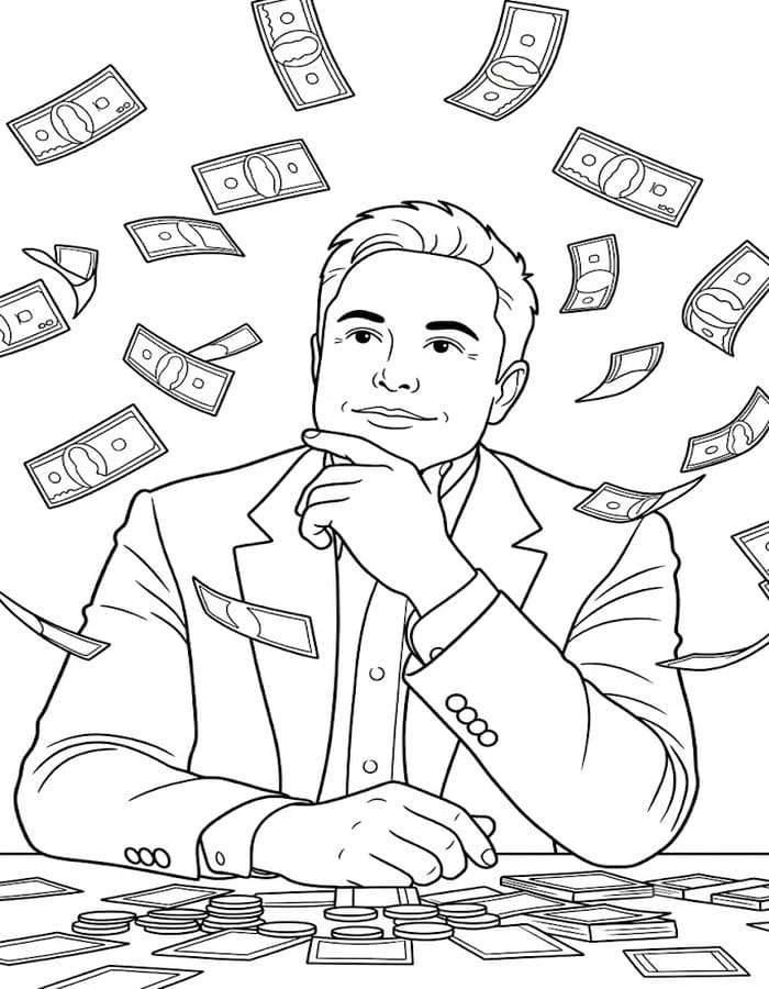 Elon Musk yazdırılabilir Boyama Sayfası