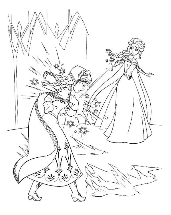 Elsa Ve Anna temel resim Boyama Sayfası