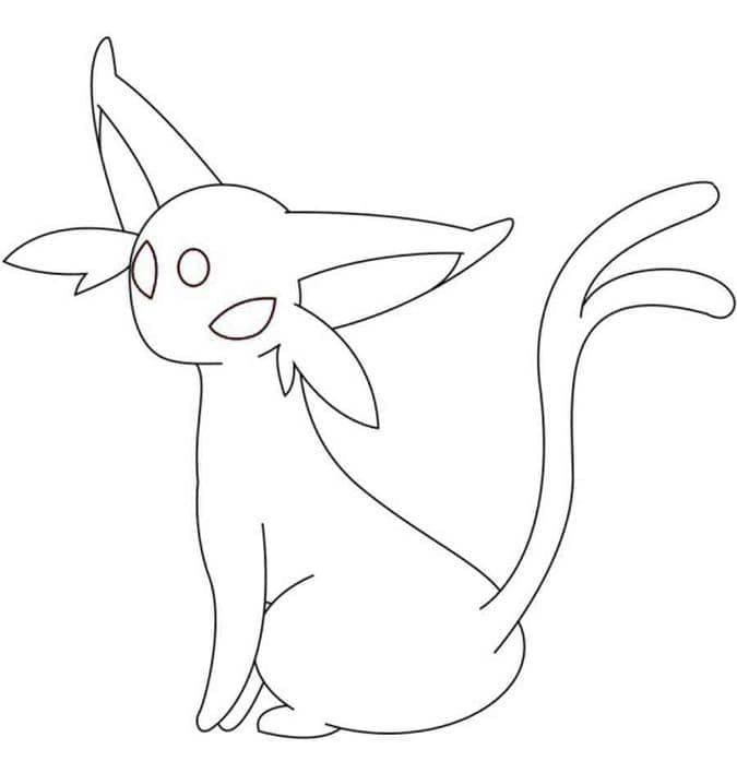 Espeon Basit Boyama Sayfası