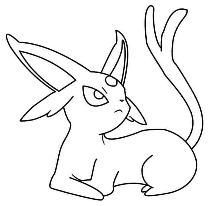 Espeon Çizim Boyama Sayfası