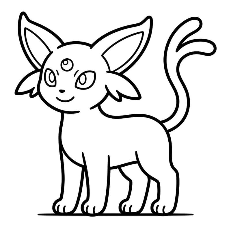 Espeon resim Boyama Sayfası