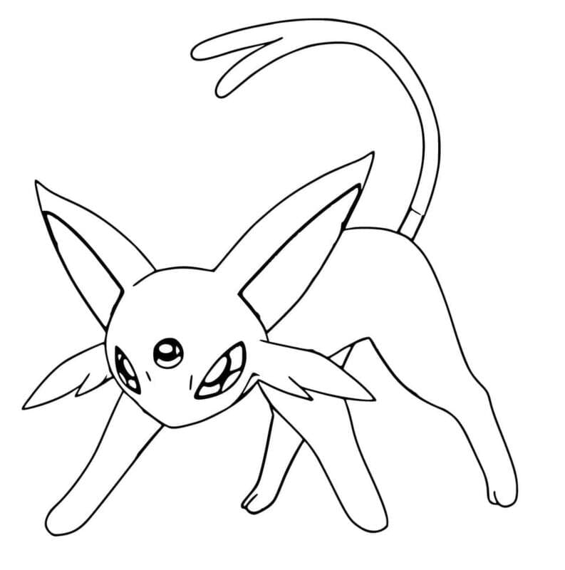 Espeon ücretsiz yazdırılabilir Boyama Sayfası