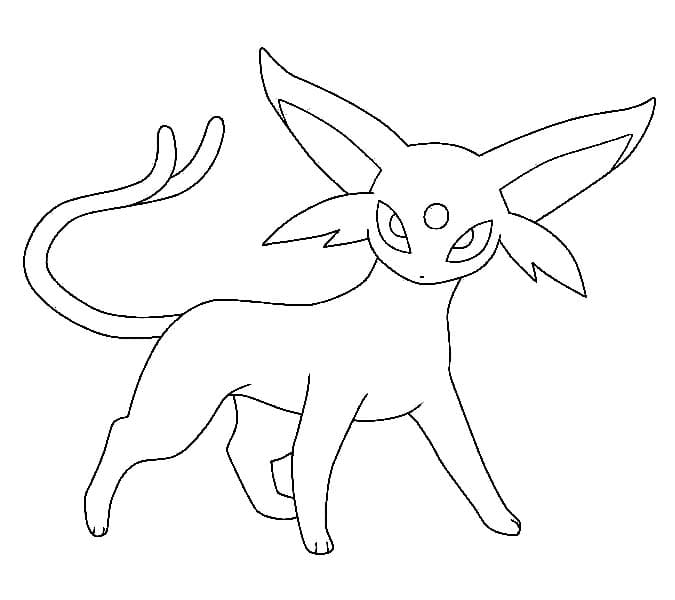 Espeon yazdırılabilir Boyama Sayfası