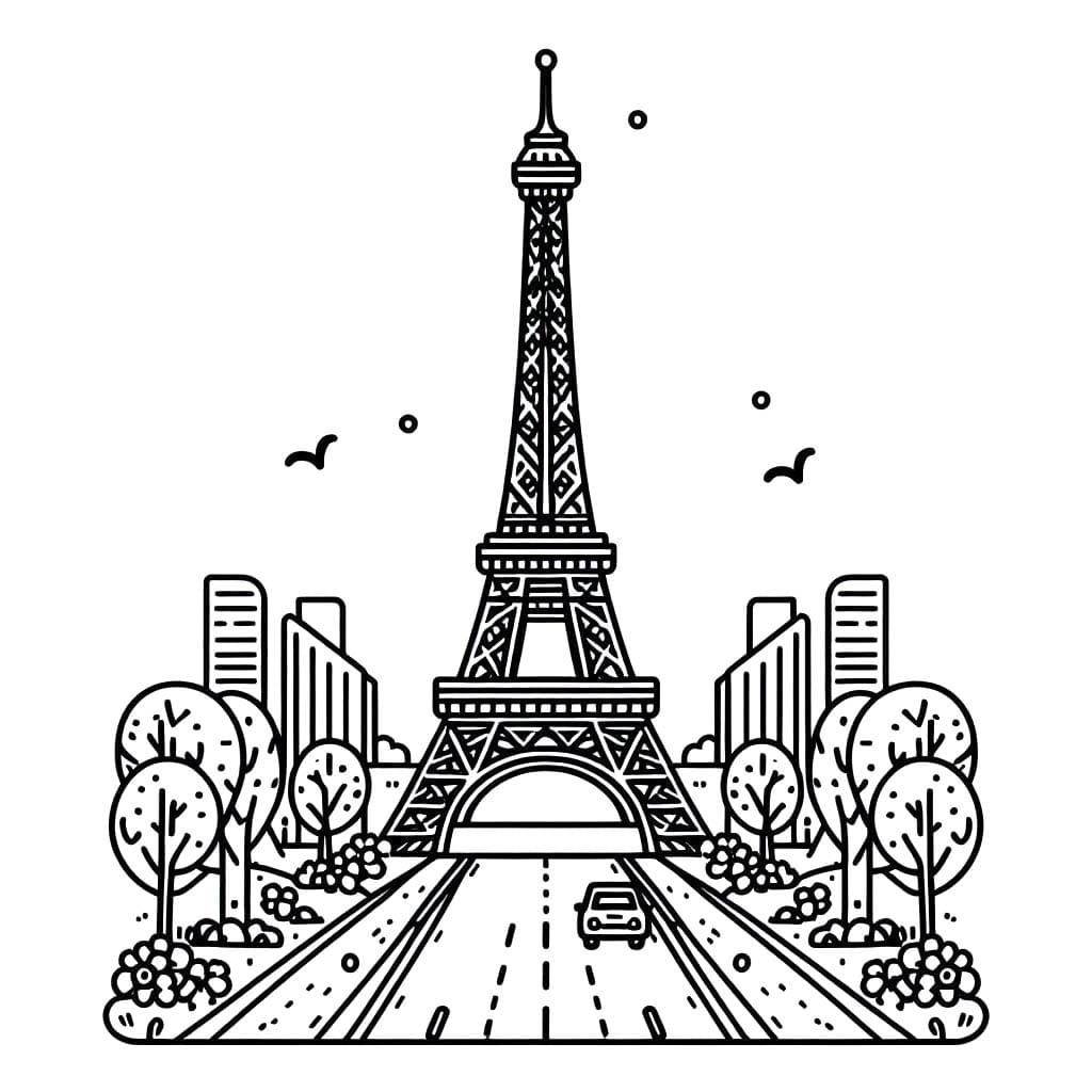 Eyfel Kulesi 1 Boyama Sayfası