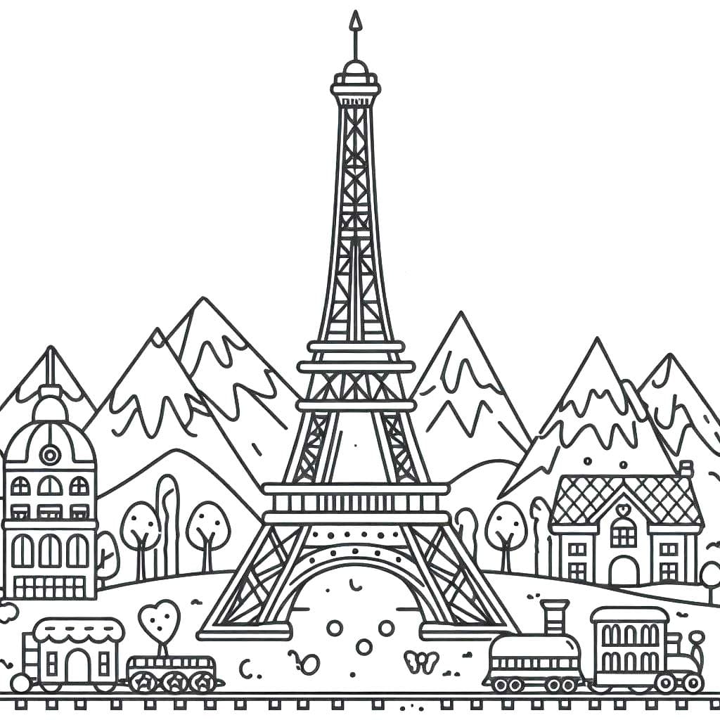 Eyfel Kulesi 3 Boyama Sayfası