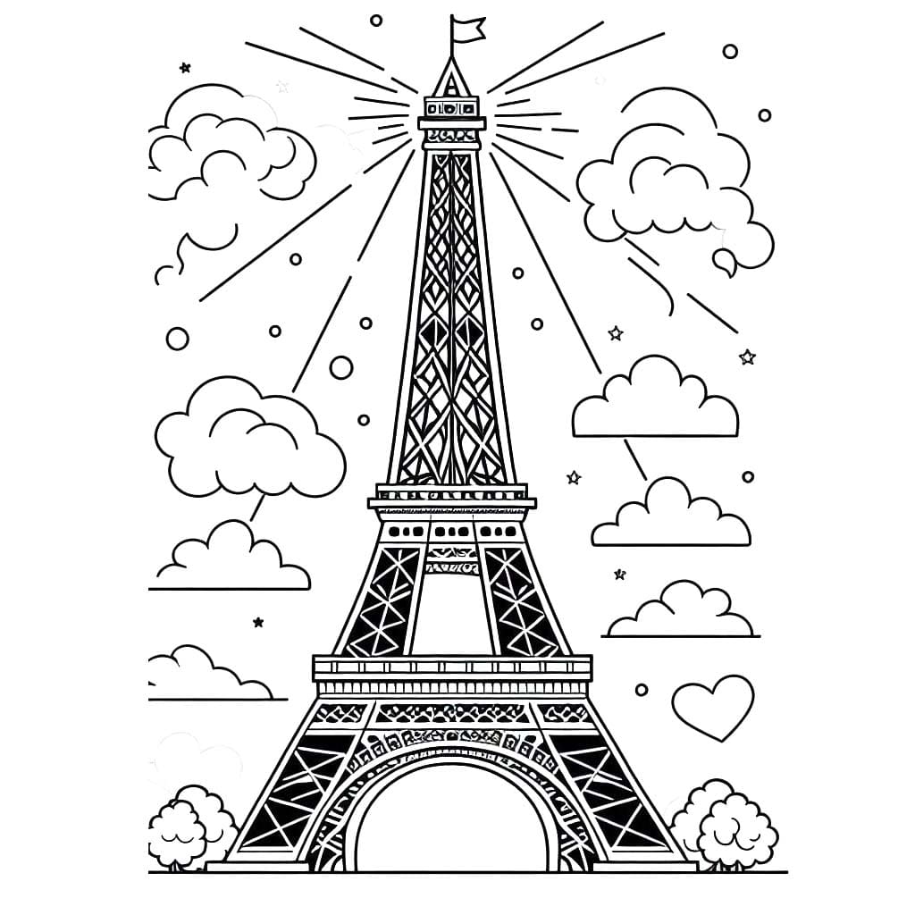 Eyfel Kulesi 4 Boyama Sayfası