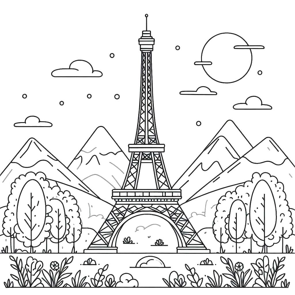 Eyfel Kulesi 6 Boyama Sayfası