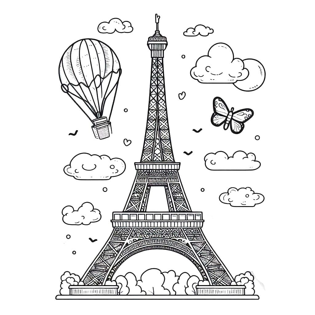 Eyfel Kulesi 7 Boyama Sayfası