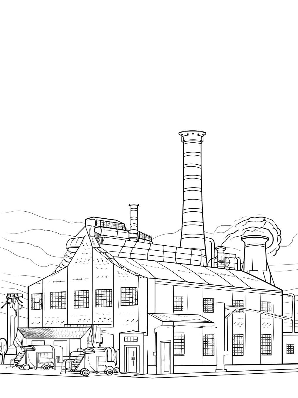 Fabrika Çiz Boyama Sayfası