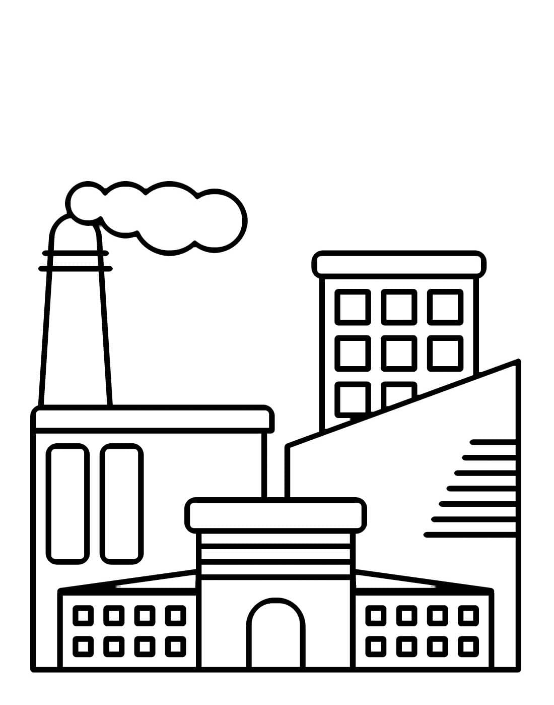 Fabrika Çizim Boyama Sayfası
