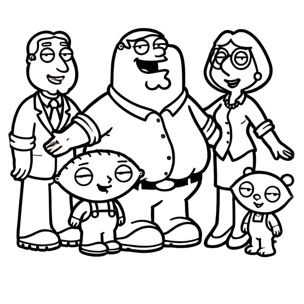 Family Guy 1'i çizin Boyama Sayfası
