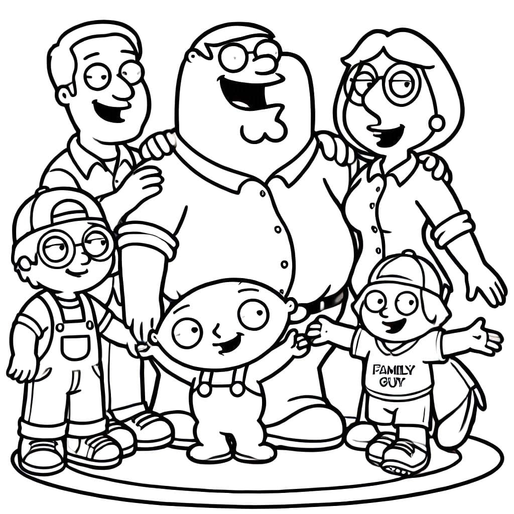 Family Guy 4'i çizin Boyama Sayfası