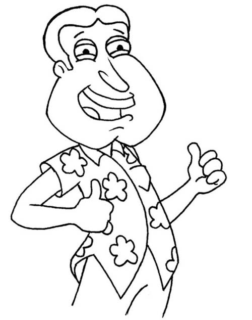 Family Guy'dan Glenn Quagmire'ı çizin Boyama Sayfası
