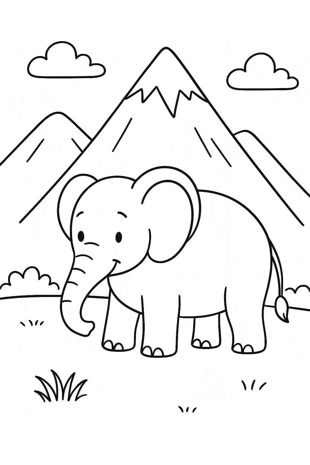 Fil çocuklar için ücretsiz yazdırılabilir Boyama Sayfası