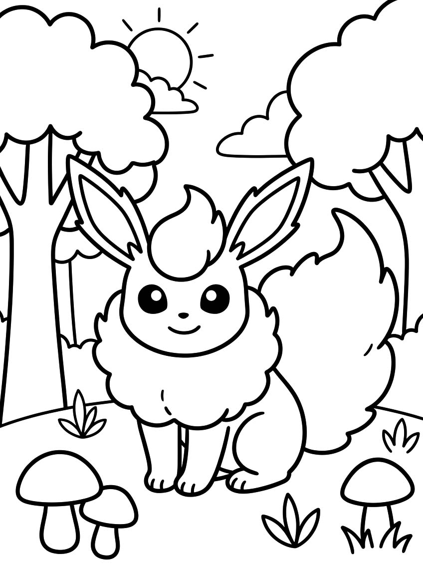 Flareon Görüntü Boyama Sayfası