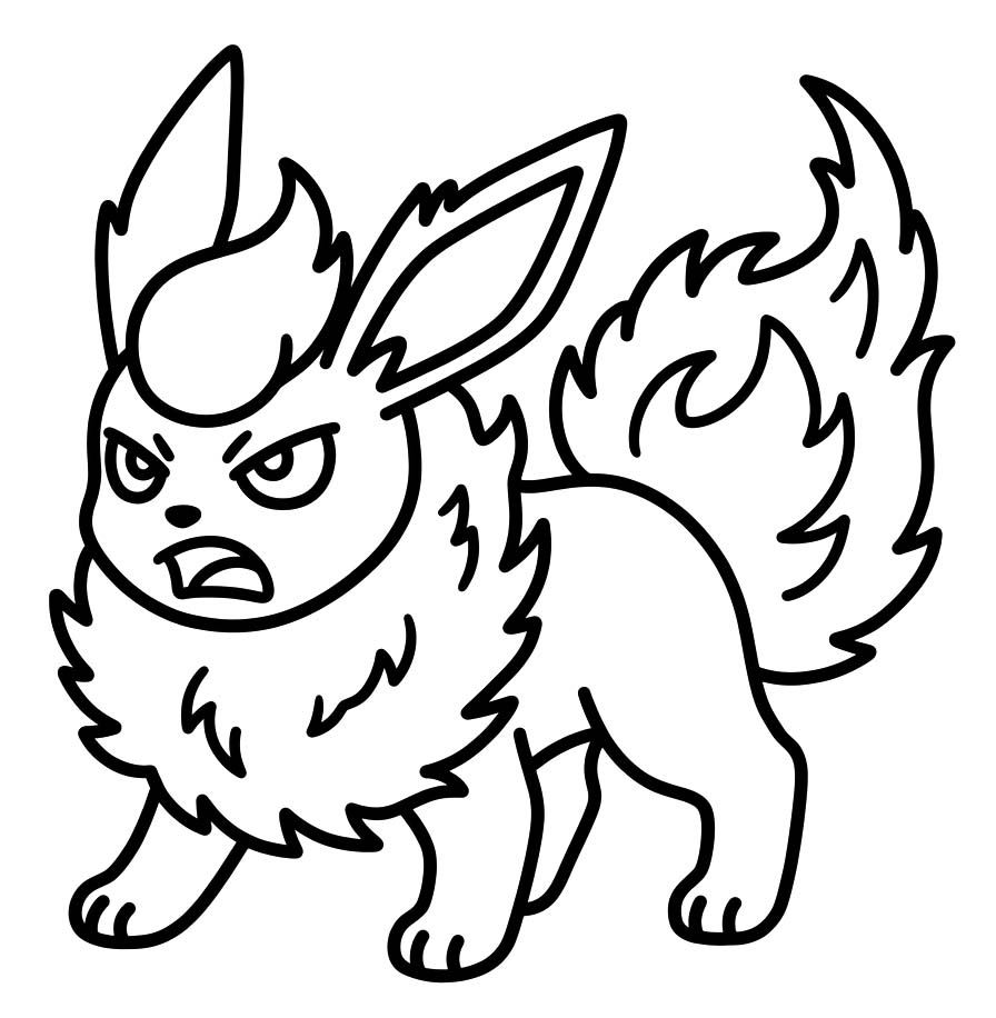 Flareon resim Boyama Sayfası
