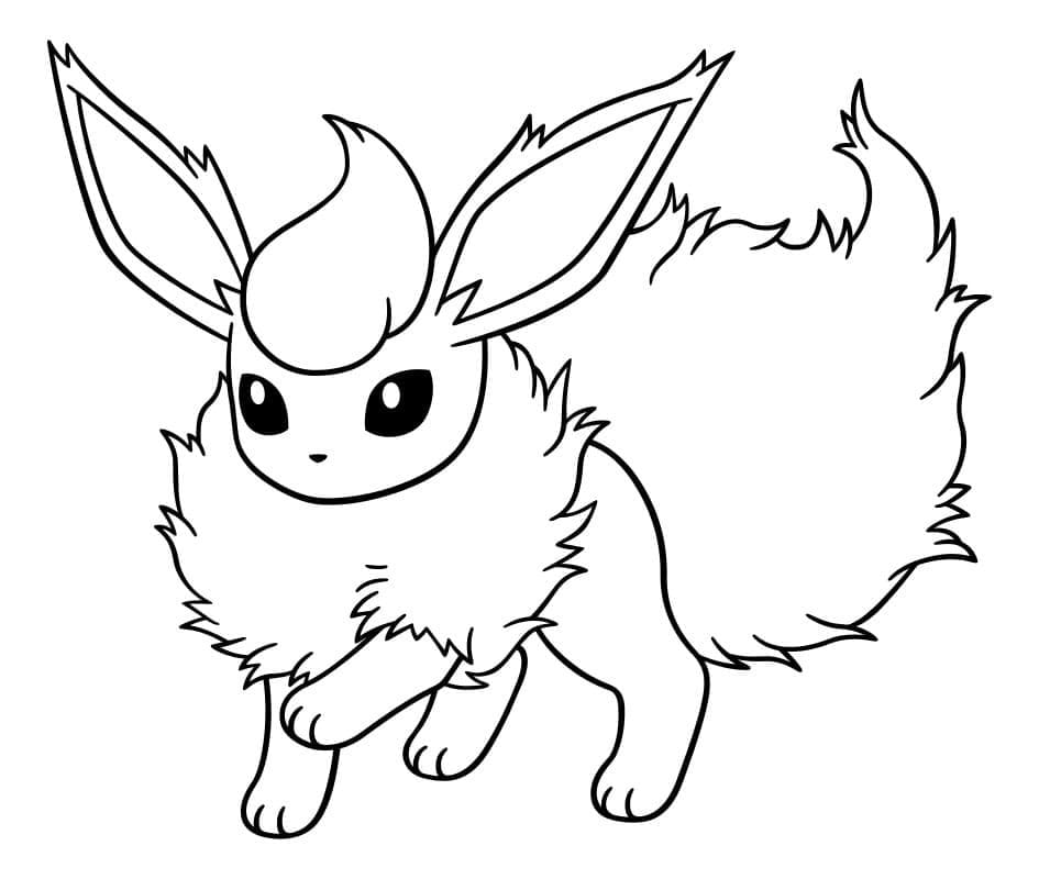 Flareon yazdırılabilir Boyama Sayfası