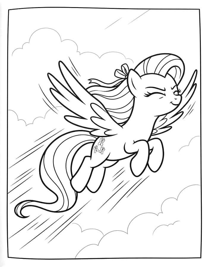 Fluttershy Basit Boyama Sayfası