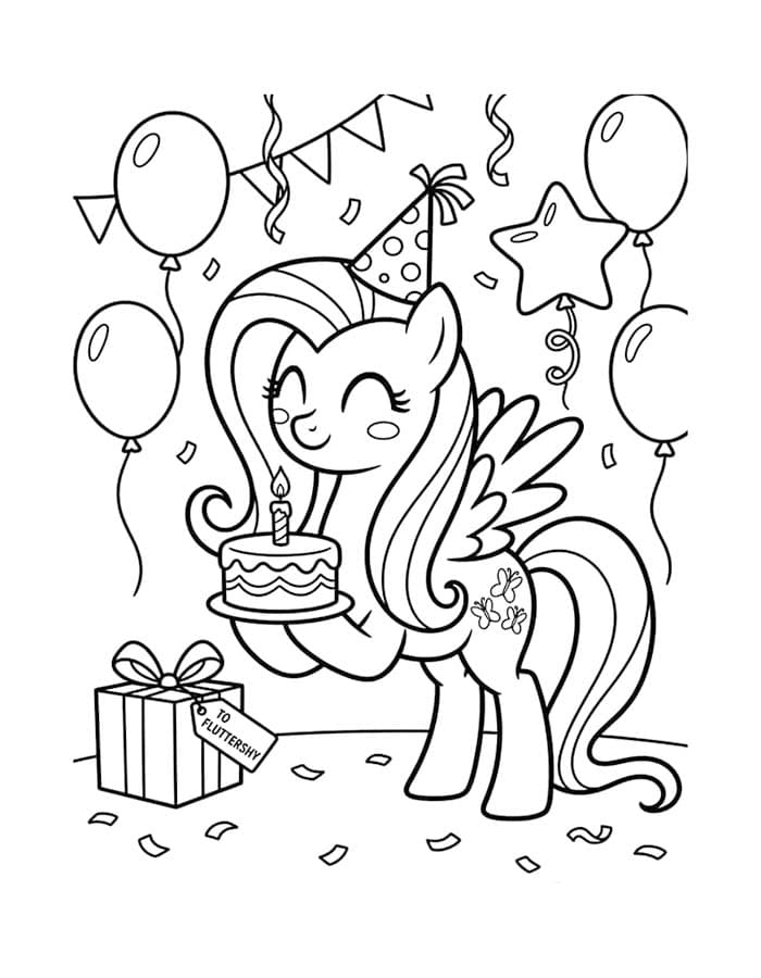 Fluttershy Çizim Boyama Sayfası