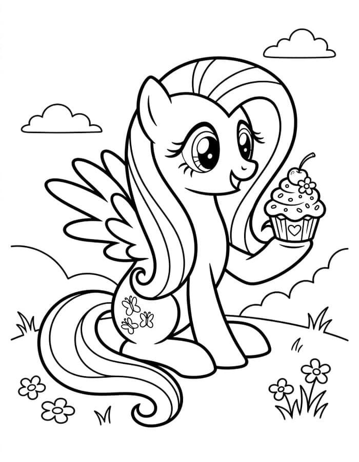 Fluttershy Kolay Boyama Sayfası