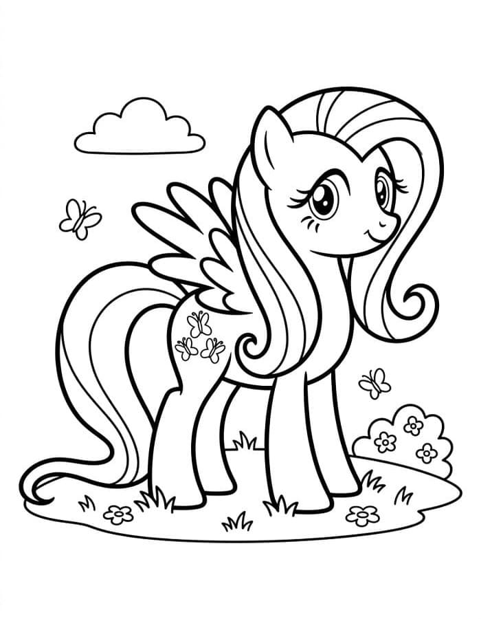 Fluttershy resim Boyama Sayfası