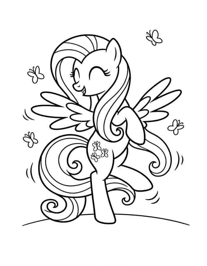 Fluttershy ücretsiz Boyama Sayfası