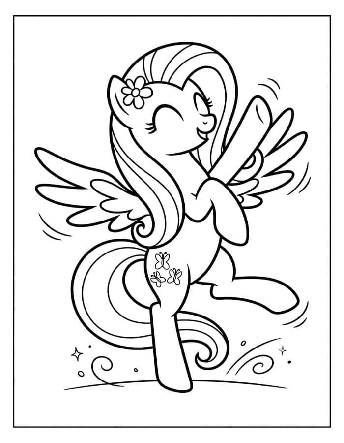 Fluttershy yazdırılabilir Boyama Sayfası