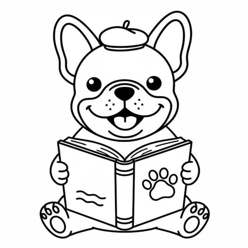 Fransız Bulldog Çizim Boyama Sayfası