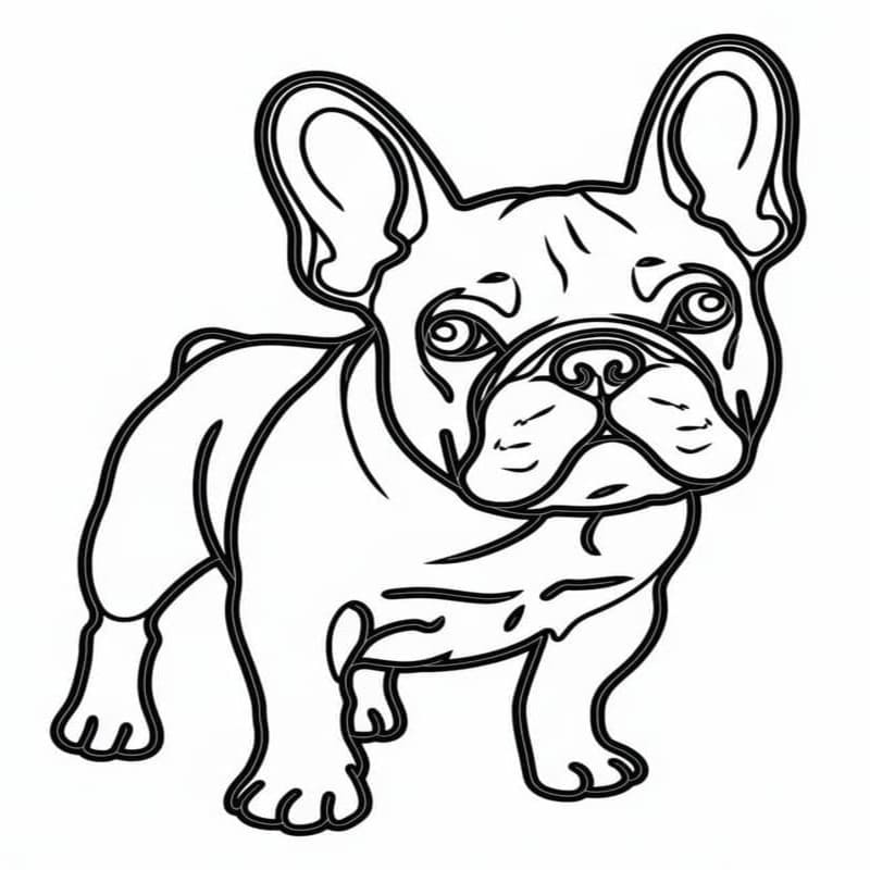Fransız Bulldog Temel Boyama Sayfası