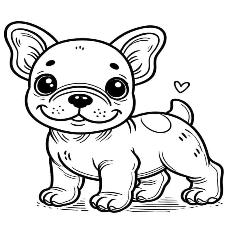 Fransız Bulldog ücretsiz yazdırılabilir Boyama Sayfası