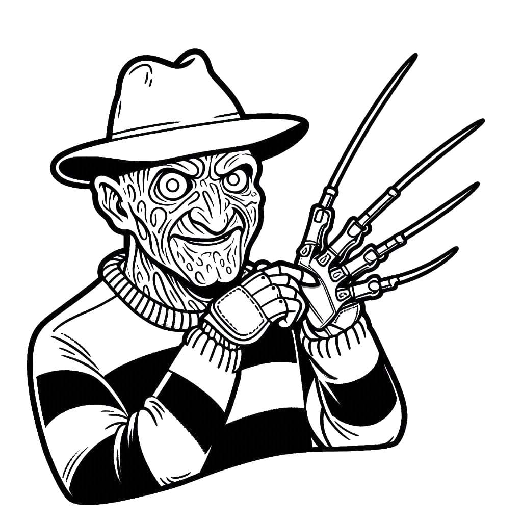 Freddy Krueger Ücretsiz yazdırılabilir Boyama Sayfası