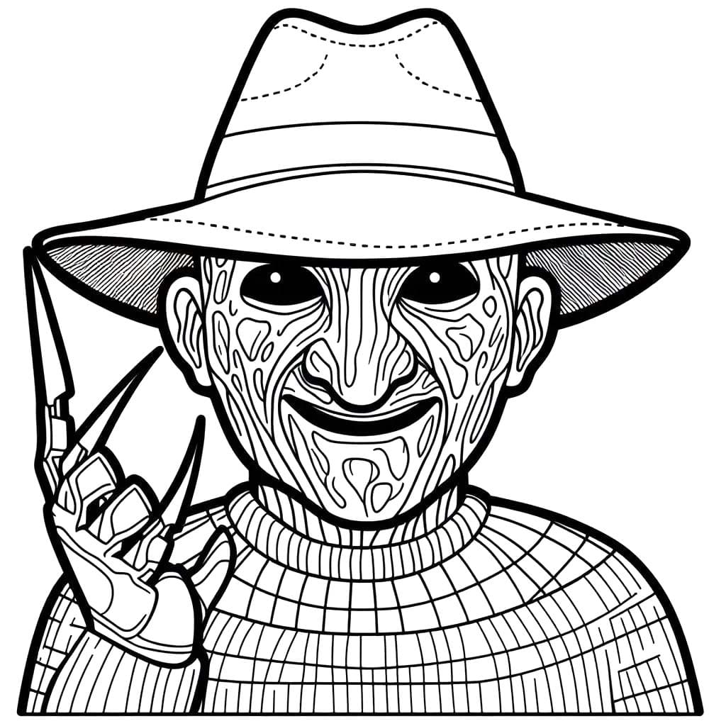 Freddy Krueger Ücretsiz Boyama Sayfası