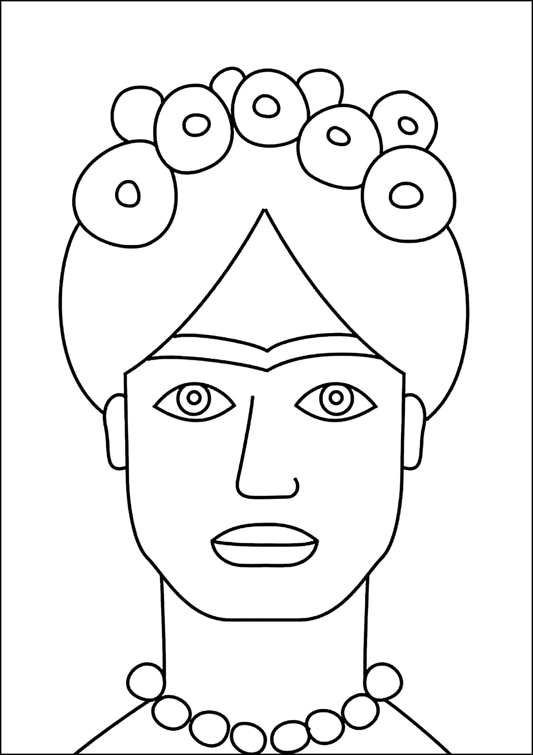 Frida Kahlo ücretsiz Boyama Sayfası